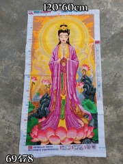 Tranh thêu kín quan âm 69478, kích thước 60x120 cm