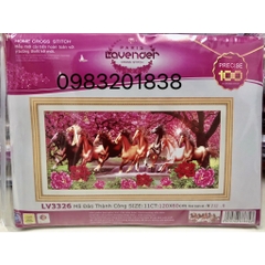 Tranh thêu chữ thập Mã đáo thành công LV3326, tranh thêu 3D, kích thước 120 x 60 cm