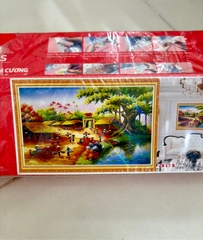 Tranh đính đá Làng quê VS175, kích thước 100 x 65 cm