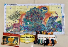 Tranh thêu kín Hươu tài lộc E190, kích thước 100 x 55 cm