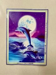 Tranh thêu kín Cá heo DX1133, kích thước 50 x 65 cm
