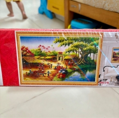 Tranh đính đá Làng quê VS175, kích thước 100 x 65 cm