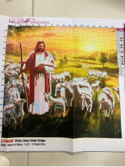 Tranh thêu chúa chăn chiên LV3425, kích thước 50x50 cm