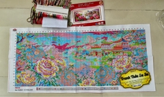 Tranh thêu kín Mẫu đơn phú quý VS9190, kích thước 120 x 55 cm
