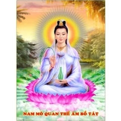 Tranh thêu chữ thập Phật bà quan âm LV3389, kích thước 50 x 70 cm