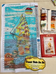 Tranh thêu kín Thuận buồm xuôi gió E169, kích thước 50 x 90 cm