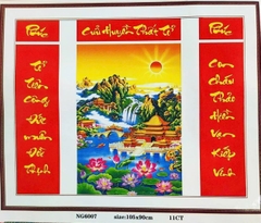 Tranh thêu chữ thập Tổ tiên (cửu huyền thất tổ)