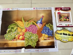 Tranh thêu Trái cây và rượu AL53469, kích thước 76 x 60 cm