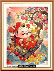 Tranh thêu kín Thần tài gõ cửa vs8833, vs8834, vs8836, vs8837