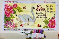 TRANH THÊU VỢ CHỒNG AL53376, kích thước 94 x 52 cm