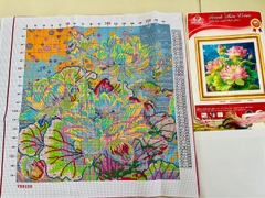 TRANH THÊU KÍN HOA SEN VS9150, KÍCH THƯỚC 50 x 50 cm