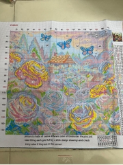 Tranh thêu kín Hoa mẫu đơn VS8869, kích thước 50x 50 cm