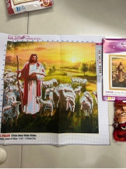 Tranh thêu chúa chăn chiên LV3425, kích thước 50x50 cm