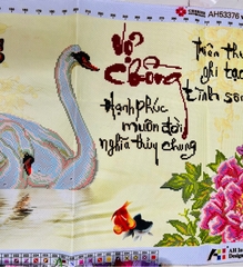 TRANH THÊU VỢ CHỒNG AL53376, kích thước 94 x 52 cm