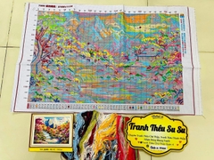 Tranh thêu kín phong cảnh thiên nhiên 7098, kích thước 76 x 50 cm