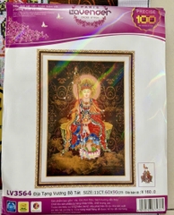 Tranh thêu Địa tạng vương bồ tát, tranh này thêu 3D (nền không thêu), kích thước 60 x 90 cm