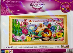 Tranh thêu chữ thập Phật di lặc LV3469, kích thước 100 x 50 cm