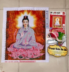 Tranh thêu Quan âm 223207, kích thước 60 x 75 cm