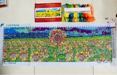 Tranh thêu kín Hoa hướng dương E148, kích thước 120 x 45 cm