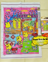 Tranh thêu kín thỏ phơi thóc VS8809, kích thước 60x80 cm