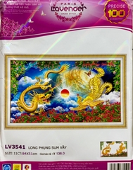 Tranh thêu chữ thập Long phụng sum vầy LV3541, LV3500 (thêu 3D)