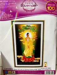 Tranh thêu chữ thập Phật dược sư LV3291, kích thước 43 x 67 cm