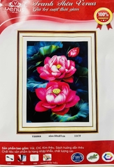 Tranh thêu kín Hoa sen đỏ VS8964, kích thước 50 x 67 cm