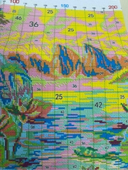 Tranh thêu kín chữ thập Hồ sen cá koi 68516, kích thước 82 x 62 cm