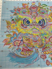 Tranh thêu kín con lân VS8382, kích thước 60x60 cm