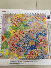 Tranh thêu kín cẩm tú cầu VS9037, 11ct thêu 3 sợi, 50x50 cm