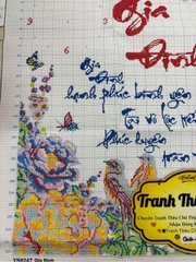 Tranh thêu đồng hồ Cha mẹ VS8247, kích thước 55 x70 cm