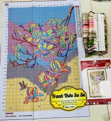 Tranh thêu kín Hoa ngọc lan VS8360, kích thước 60 x 80 cm