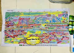 Tranh thêu kín Phong cảnh làng quê hồ sen TT2004, kích thước 120 x 65 cm