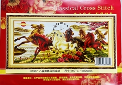 Tranh đồng hồ Mã đáo thành công H1967, kt 100x55 cm