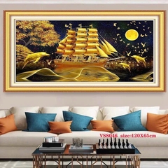 Tranh thêu kín Thuận buồm xuôi gió VS8046, kích thước 130 x 65 cm