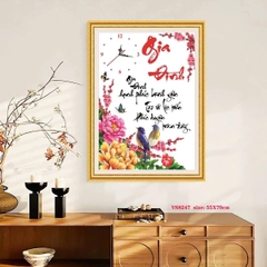 Tranh thêu đồng hồ Cha mẹ VS8247, kích thước 55 x70 cm