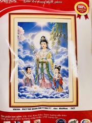 Tranh thêu kín Quan âm VS8304, kích thước 60 x 90 cm