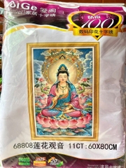 Tranh thêu quan âm bồ tát 68808, kích thước, 60x 80 cm