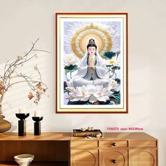 Tranh thêu kín quan âm VS8273, kích thước 60x90 cm