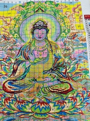 Tranh thêu quan âm bồ tát 68808, kích thước, 60x 80 cm