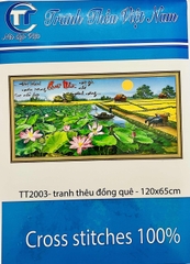 Tranh thêu kín quê hương TT2003, kích thước 120x60 cm