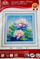 TRANH THÊU KÍN HOA SEN VS9081, KÍCH THƯỚC 50x 50 cm