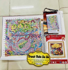 Tranh thêu kín Túi tiền chữ Phúc VS9086, kích thước 50 x 50 cm