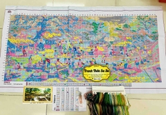 Tranh thêu kín Chợ quê VS8215, kích thước 150x70 cm