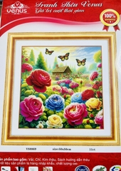 Tranh thêu kín Hoa mẫu đơn VS8869, kích thước 50x 50 cm