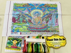 Tranh thêu kín phật thích ca KM090, kích thước 70 x 50 cm