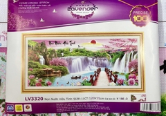 Tranh thêu Non nước hữu tình LV3320, kích thước 120 x 55 cm