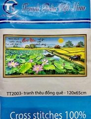 Tranh thêu kín quê hương TT2003, kích thước 120x60 cm