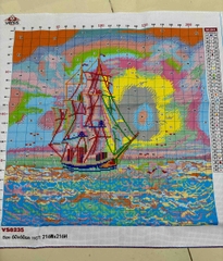Tranh thêu kín Thuận buồm xuôi gió VS8235, kích thước 60 x 60 cm