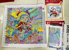 TRANH THÊU KÍN BÉ GÁI VÀ CHÚ CHÓ CON VS9118